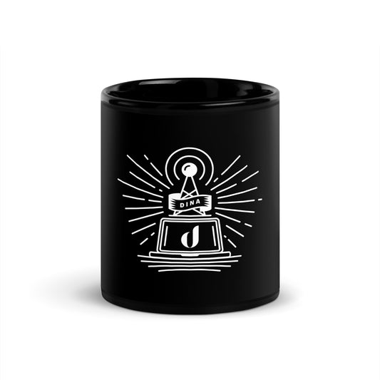 Dina crest - Black Glossy Mug (11 oz)