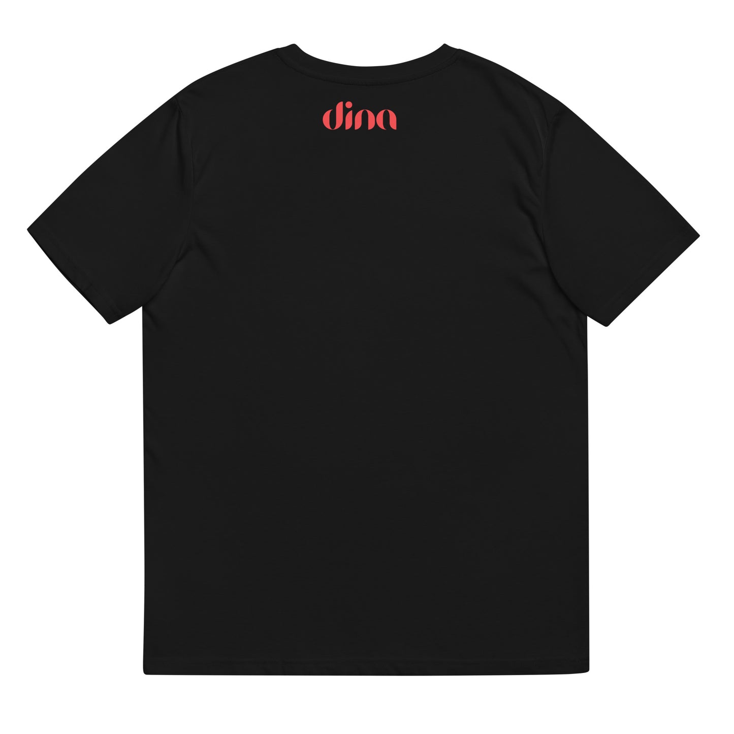 Dina - Unisex organic cotton t-shirt (red logo)